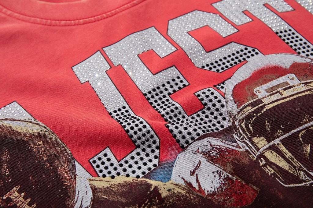 MAJESTIK Football Bear Graphic Short-Sleeve T-Shirt — detail