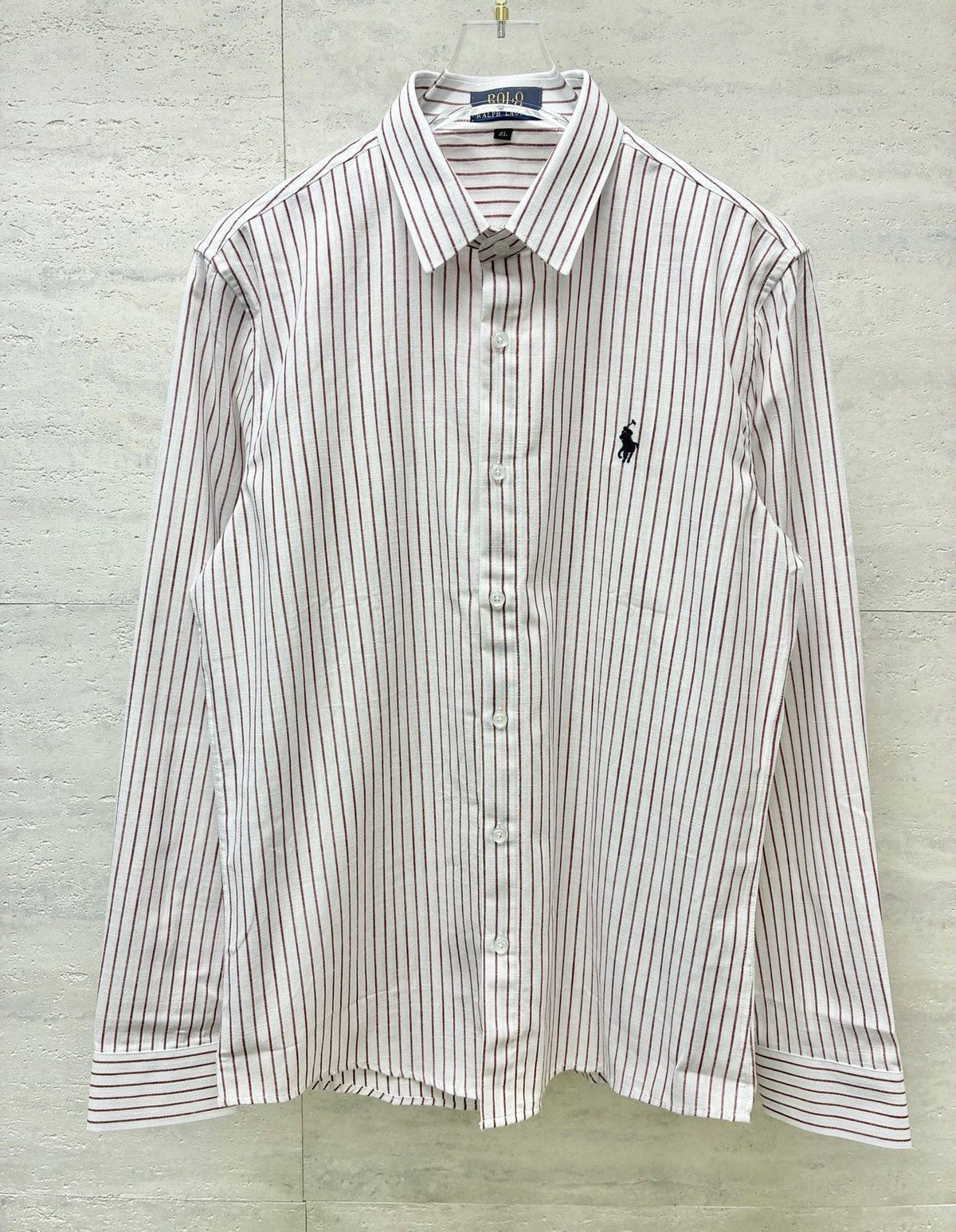 Test2-Ralph Lauren Striped Embroidered Long-Sleeve Button-Up Shirt — detail